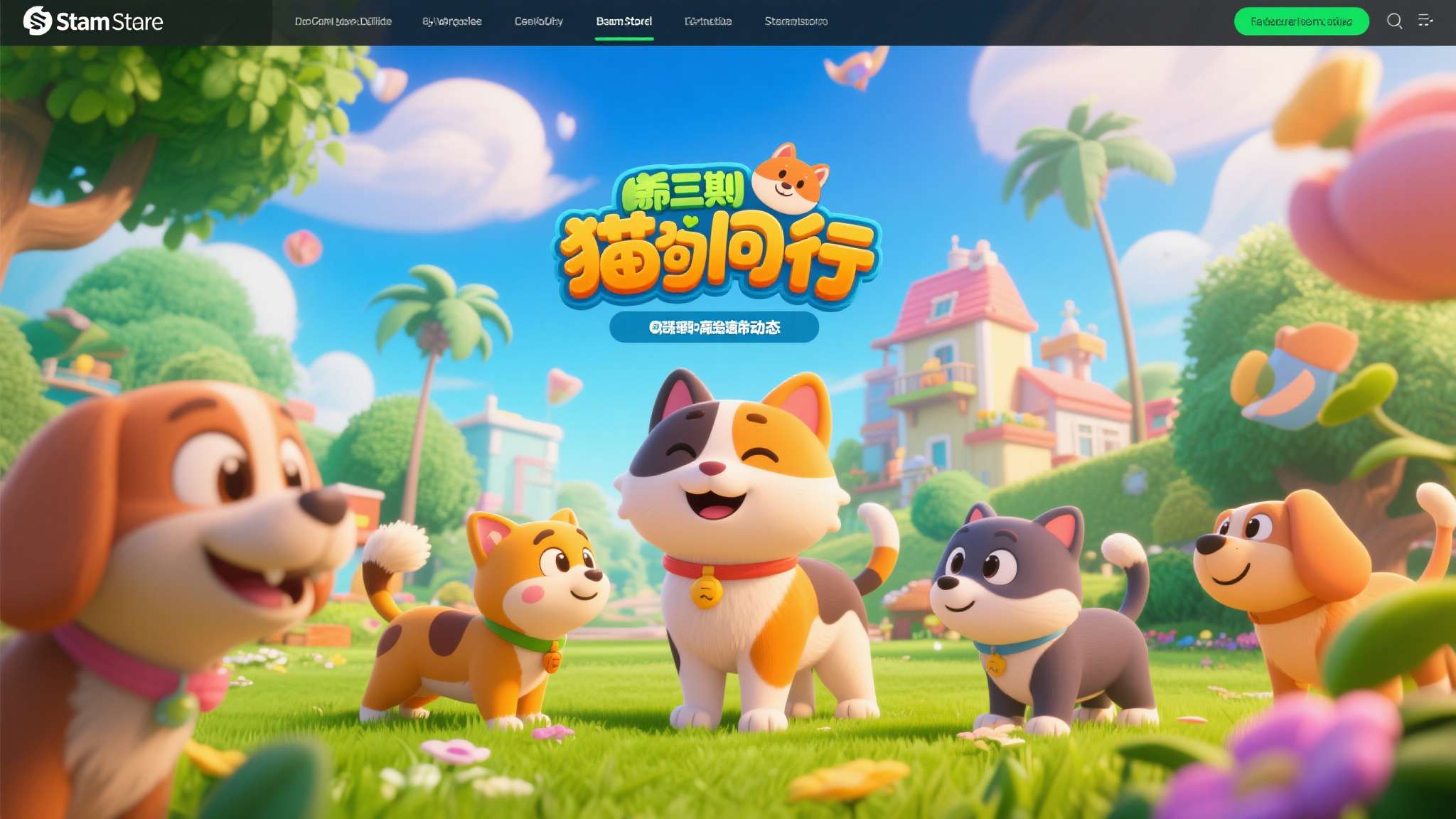 猫狗相伴 欢乐闯关 双人合作平台跳跃游戏《猫狗同行》上线Steam商店页 目前,《猫狗同行》的Steam商店页面已正式开放,玩家可以前往收藏并追踪后续动态